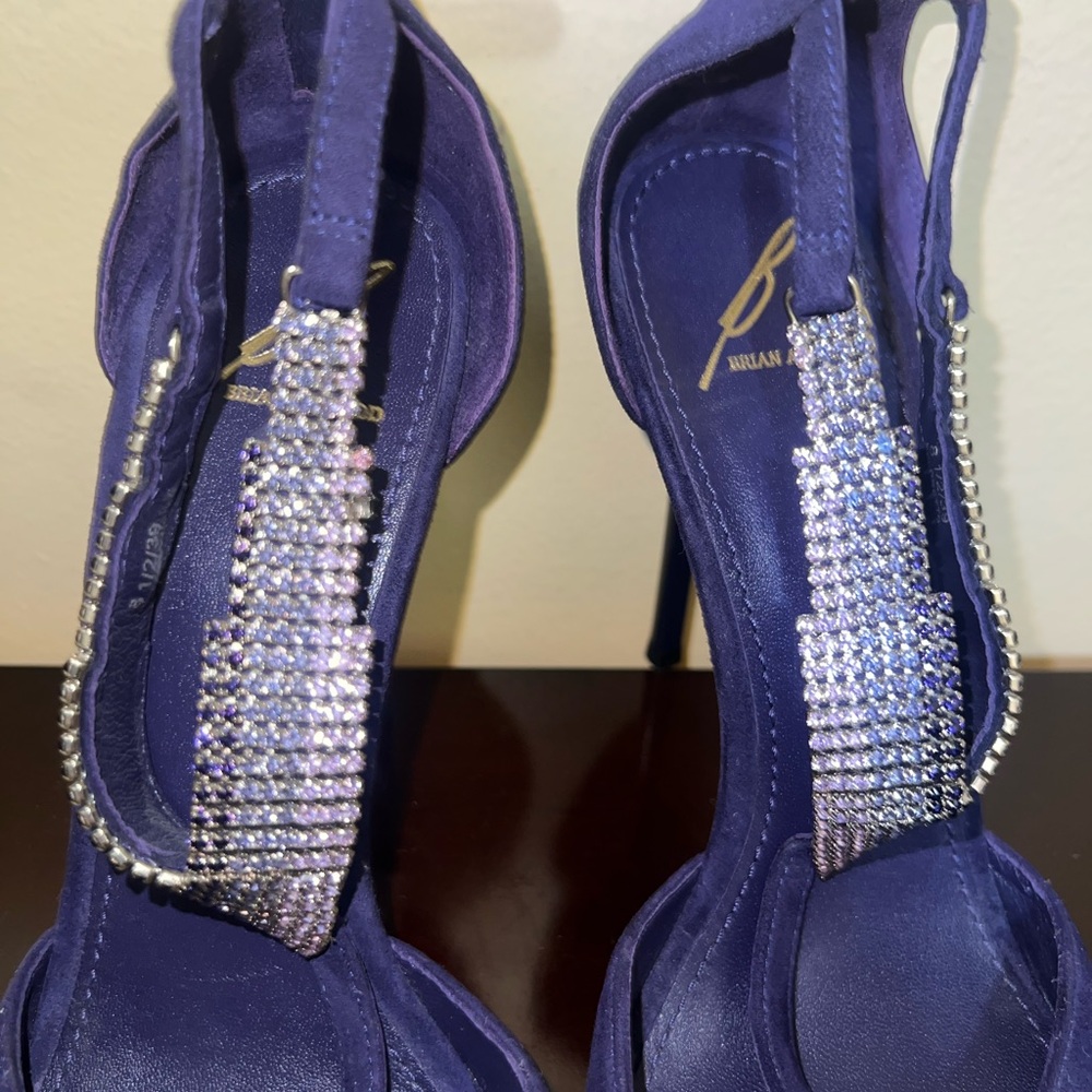 Brian Atwood Blue Rhinestone Heels